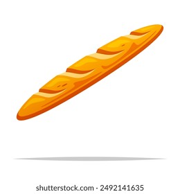 Ilustración aislada de Vector de pan Baguette