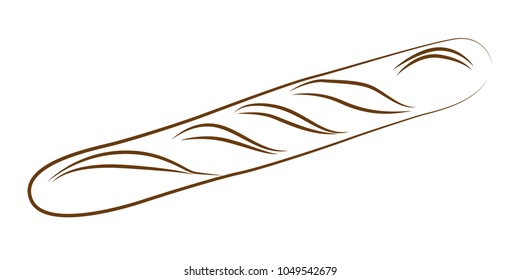 baguette contour vector illustration isolated