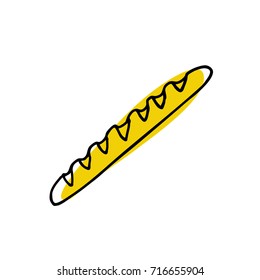 baguette doodle icon