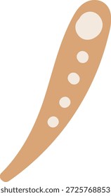 Baguette con patrón de migas punteadas en Formas geométricas limpias. Símbolo de la comida casera, la cocina casera y la calidez enorme para la marca del café. Ilustración vectorial de dibujos animados.