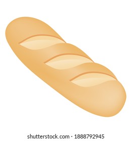 Baguette Emoji Vector Design. French Bread Art Illustration. Bakery Fresh Food Product. 