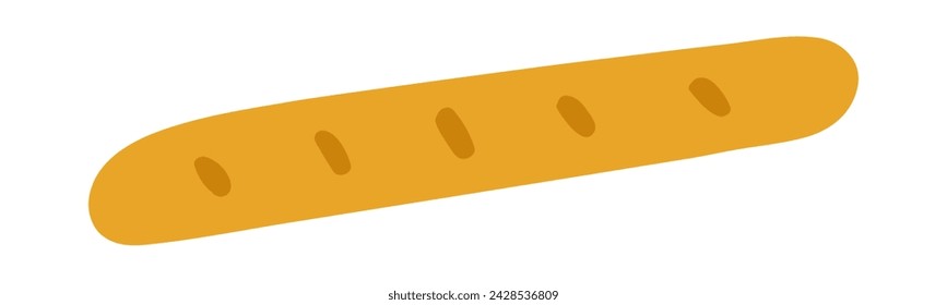 Baguette. Flat vector graphic design. Illustration on white background. 