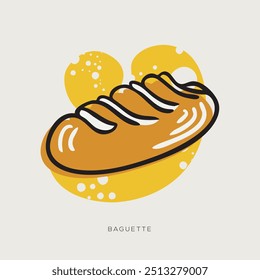 Baguette, freehand-style drawing in Doodle style.