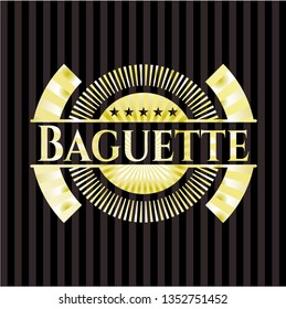 Baguette gold shiny badge