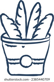 Baguette hand drawn vector illustration