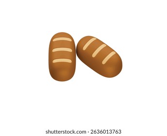  baguette icon 3d illustration render