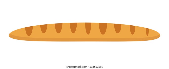 Baguette icon. Flat design, isolated on white background. Vector illustration, clip art