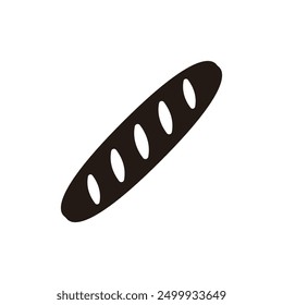 Icono de Baguette. Versión de silueta plana.