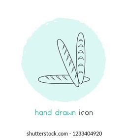 Baguette icon line element. Vector illustration of baguette icon line isolated on clean background for your web mobile app logo design.