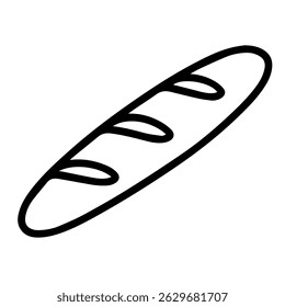 ícone baguette no vetor de fundo branco
Ícone de vetor comida francesa