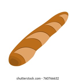 Baguette icon on white Background.  Cartoon style. Vector Illustration.