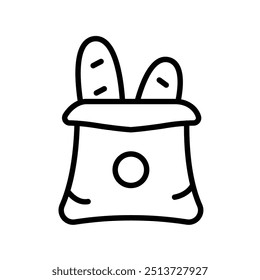 baguette icon. Outline style design isolated on white background