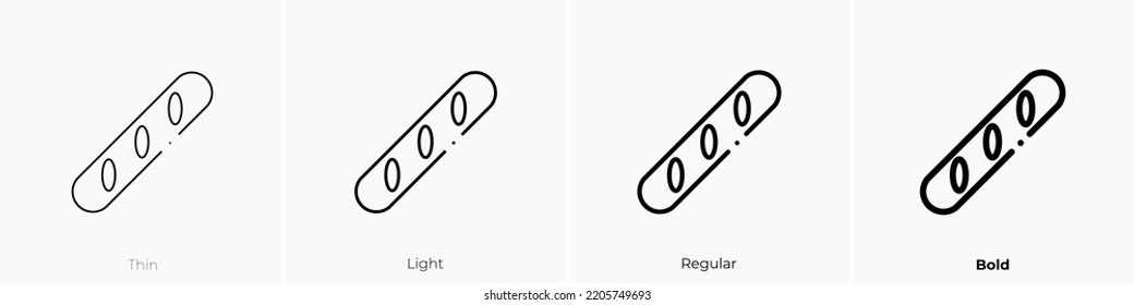 baguette icon. Thin, Light Regular And Bold style design isolated on white background