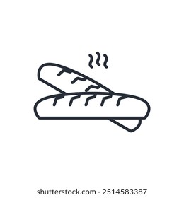 Baguette icon. vector.Editable stroke.linear style sign for use web design,logo.Symbol illustration.