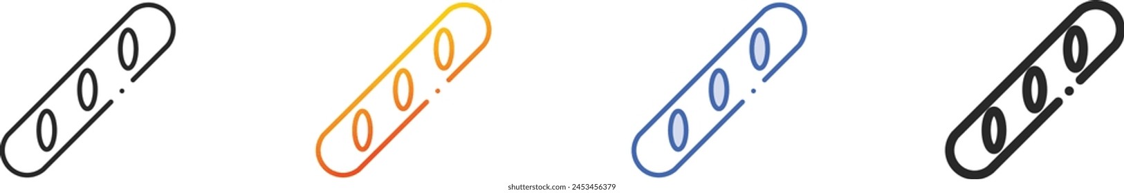 baguette icon.Thin Linear, Gradient, Blue Stroke and bold Style Design Isolated On White Background