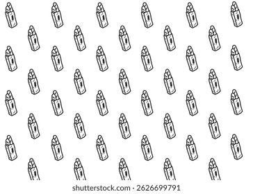 A baguette illustration pattern with white background, food packaging, menu illustration hand drawn print ads, food business, bakery