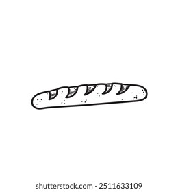 Vector de la Imagen de Baguette, Vector del logotipo de Baguette, icono del símbolo de Baguette, bosquejo del pan.