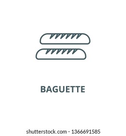 Baguette line icon, vector. Baguette outline sign, concept symbol, flat illustration