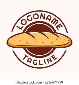 Baguette logo template, suitable for restaurant, bakery and cafe