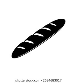Baguette silhouette vector flat illustration design.