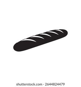 Baguette silhouette vector flat illustration design