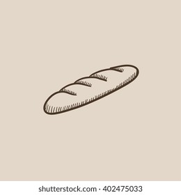 Baguette sketch icon.