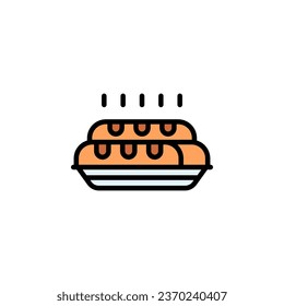 baguette vector icon. bakery icon filled line style. perfect use for logo, presentation, website, and more. simple modern icon design color line style