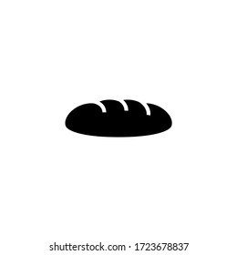 Baguette vector icon in black solid flat design icon isolated on white background