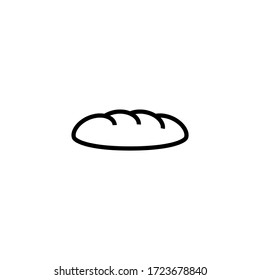 Baguette vector icon in linear, outline icon isolated on white background