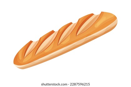Baguette vector illustration. Bread isolated on white background