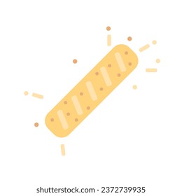 Baguette vector illustration in cartoon style. French bread. Healthy bread isolated on white background. Flat icon design for mobile app and web sites.