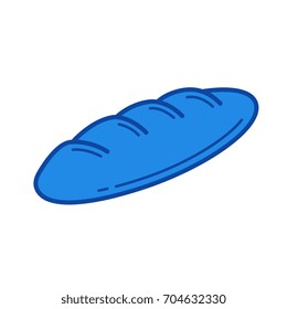 Baguette vector line icon isolated on white background. Baguette line icon for infographic, website or app. Blue icon designed on a grid system.