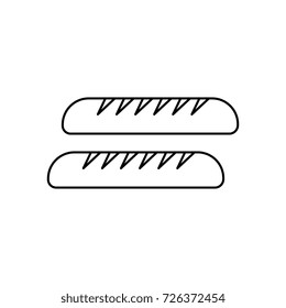 baguette vector line icon, sign, illustration on background, editable strokes