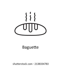 Baguette vector Outline Icon Design illustration. Easter Symbol on White background EPS 10 File