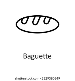 Baguette Vector outline Icon Design illustration. Food and Drinks Symbol on White background EPS 10 File 