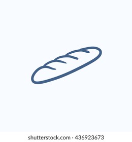 Baguette vector sketch icon isolated on background. Hand drawn Baguette icon. Baguette sketch icon for infographic, website or app.