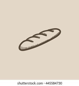 Baguette vector sketch icon isolated on background. Hand drawn Baguette icon. Baguette sketch icon for infographic, website or app.