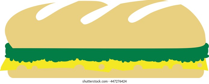 Baguette with vegetable