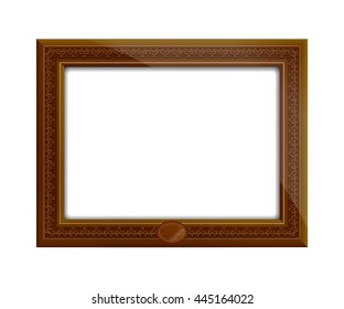 The baguette - vintage carved wooden frame of dark wood with texture.
