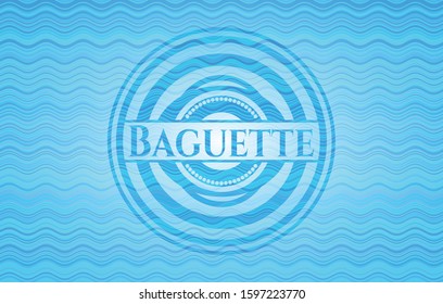 Baguette water wave concept badge. Vector Illustration. Detailed.