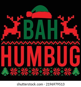 Bah Humbug, Merry Christmas Sweater, Happy Holidays Humbug Tee Design