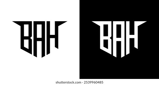BAH letter logo design with white background in illustrator, vector logo modern alphabet font overlap style, calligraphy designs for logo, Poster, Invitation, etc.