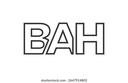 Modelo de design de logotipo BAH com texto em negrito forte e moderno. Logotipo vetorial inicial com tipografia simples e mínima. Identidade de empresa moderna ideal para a presença de marca de empresas.