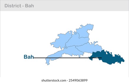 Bah sub-district map, Agra District, Uttar Pradesh State, Republic of India, Government of  Uttar Pradesh, Indian territory, Eastern India, politics, village, tourism