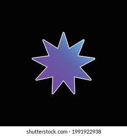 Bahai blue gradient vector icon