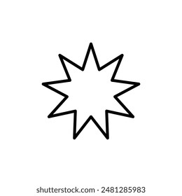 Bahai Faith Symbol Icon for Religious Publications