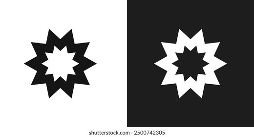 Bahai icon line art vector