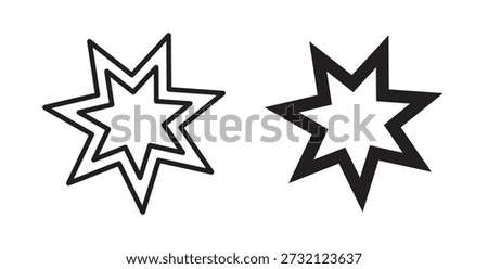 Bahai icon. Vector illustration, flat and stroke