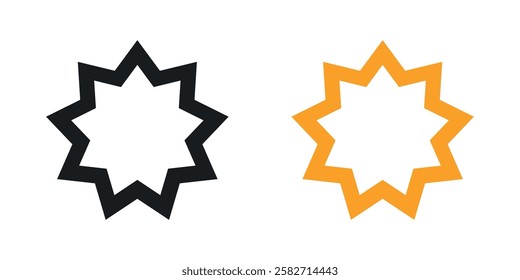 Bahai icons set vectors black and colored style