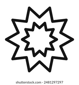 Bahai Religion Symbol Icon for Faith-Based Communities